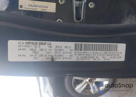 2013 Jeep Compass Sport from USA, damaged, VIN 1C4NJDBB1DD222554